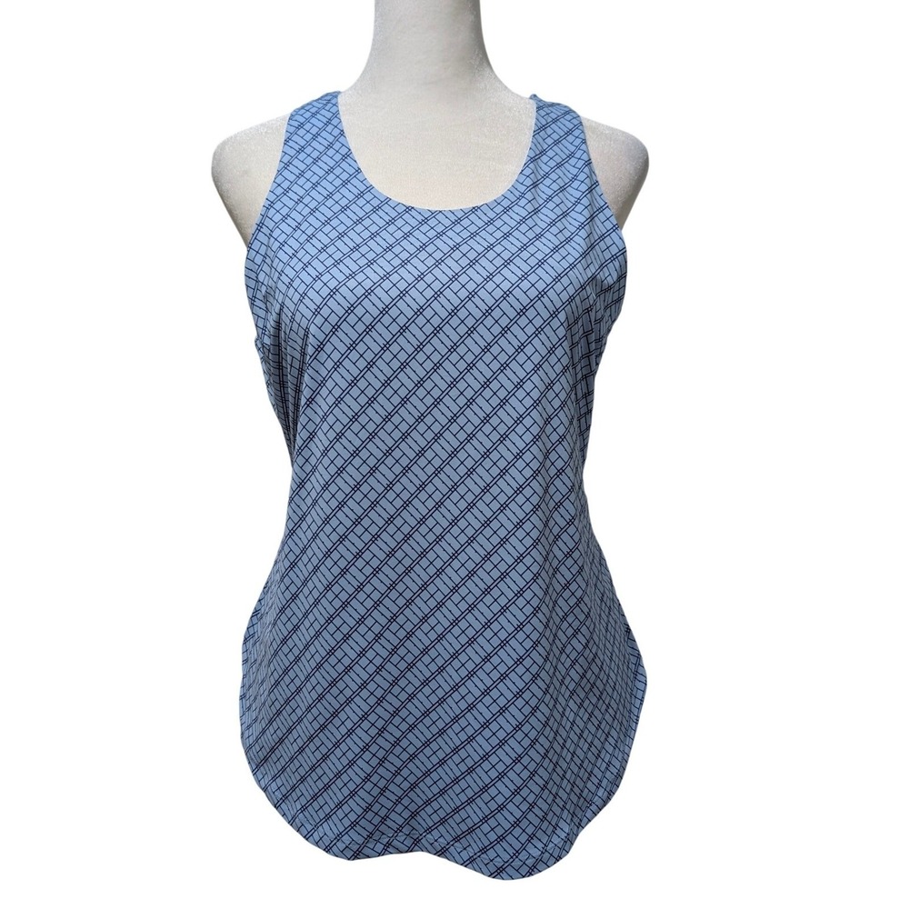 Peter Millar Womens Blue‎ Geometric Racerback Tank Top UPF 50+ Small NEW